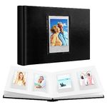 64 Pockets Mini Photo Album with Writing Space, Front Window, for Polaroid Photo Albums 3 Inch for Fujifilm Instax Mini 90 7+ 8 9 11 12, for Polaroid 300, HP Sprocket(Black)