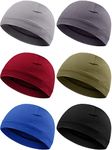 Syhood 6 Pieces Men Skull Caps Cotton Beanies Sleep Hats Multifunctional Helmet Liner Cap for Men and Women, Vintage Colors, One Size