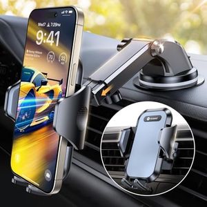 VICSEED 2025 BEST Rally Racing-Grade Car Phone Holder for Cars [88+LBS Strongest Suction] 3IN1Dashboard Windscreen Vent Mobile Phone Holder for Car [Big phone & Thick Case Friendly] for iPhone Samsung