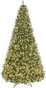 Yaheetech 12ft Pre-lit Spruce Artificial Hinged Christmas Pine Tree Prelighted Holiday Xmas Tree for Home Party Decoration with 1500 Warm White Lights and 4668 Branch Tips, Green