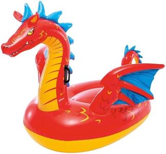 Intex, Flotador Hinchable, 198x173 cm, Diseño dragón, Incluye Parche reparación, Colchoneta con 2 Asas, con 2 cámaras de Aire, Colchonetas de Piscina, Hinchables Playa, Juguete Agua (57577)
