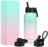 HydroPal Vacuum Insulated Stainless Steel Water Bottle, 1200ml/1000ml/750ml- 2 Lids (Straw Lid and Spout Lid), 2 Straws Water Bottle for 12 Hours Hot & 24 Hours Cold Drinks, Great for Work, Travel