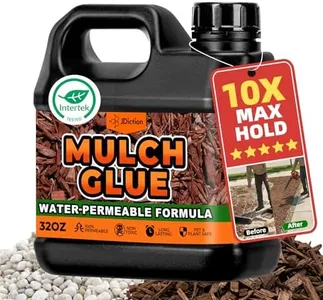 JDiction Mulch Glue for Landscaping - 32OZ Intertek Certified Safe Rock Glue, 10X Mega Strength Gravel Binder for Rubber Mulch, Pebbles & Stones, Weather Resistant, Water Permeable, Lasts 2 Years