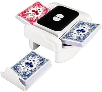 BEE&FLOWER Card Shuffler - Rechargeable Automatic Card Shuffler Low Noise Rechargeable Portable Card Shuffler 1-2 Decks for Poker, UNO, Blackjack, Skip-Bo, Phase 10