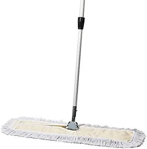 Tidy Tools Commercial Dust Mop – 30 Inch Floor Sweeper for Hardwood, Reusable Cotton Mop Head, Extendable Handle, Dry Mop for Floor Cleaning & Janitorial Supplies