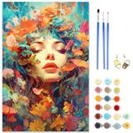 HASTHIP® Paint by Numbers Kits for Adults and Kids Canvas DIY Digital Oil Paint Girls and Flowers Wall Decor Paint Modern Home Decor (Frameless 16x20 inch)