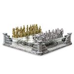 BB Brother Brother Ancient Roman Gladiators 3D Chess Board Game Set, Glass Board, Handmade Gold and Silver Polyresin Chess Pieces