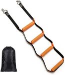 4-Step & 5-Step Heavy-Duty Marine Rope Ladder for Boats, Inflatable Boats, Kayaks & Canoes – Stainless Steel Hooks, Non-Slip Steps, UV-Resistant Rop (4 Step Orange&Black)