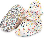 Zutano Unisex Organic Cotton Baby Booties With Gripper Soles, Confetti, 3M