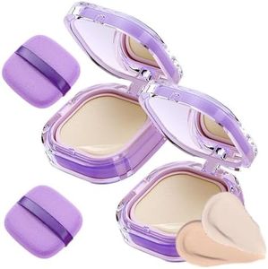 Full Coverage Creamy Foundation, 2026 New 24h Long-Lasting Waterproof Matte Finish, High Coverage Blemish-Free Base for Oily Dry Combination Skin Travel-Friendly Compact All Skin Types (Natural+Ivory)