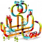 Electric Train Set for Kids - 138PCS 3D Infinity Racer Magnetic Train Set with 2 Klickrail Electric Trains, STEM Train Set Toys Birthday Gifts for Boys Girls Age 3 4 5 6 7 8 Years Old