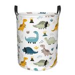 Dinosaur Laundry Hamper Collapsible Laundry Baskets with Handles Dirty Foldable Clothes Basket Easy Carry Laundry Bag Round Storage Basket for Bedroom Toy Dino M