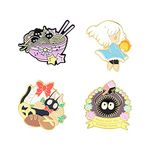 HCMA 4 Pcs Fashion Metal Cartoon Little Girl Black Cat Badge Women's Creative Pop Brooch Campus Party Accessories