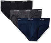 2(X)IST Men's Micro Speed Dri No Show Brief 3-Pack, Black/Charocal/Varsity, Small