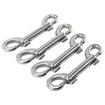 Yaegoo 4 Pack 316 Stainless Steel Double Ended Bolt Snap Hook, 3-1/2 Inch Marine Grade Double End Snaps, Trigger Chain Clips Scuba Diving Clips