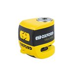 Oxford Security Oxford Scoot XA5 Scooter Disc Lock Alarm 5mm Pin Yellow Black Free Reminder Cable (Yellow)