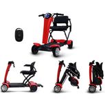 Automatic Folding Mobility Scooter Auto Folding Electric Portable Travel Scooter Mobility Chair 250W Dual Motor Flip Up Arm Rest 20 KM Removable Battery Four Wheel Suspension Remote Control New