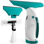 Eave Window Vac Kit, Upgraded Cordless Window Vacuum with 17cm & 28cm Suction Nozzles, Electric Window Cleaner with 40min Runtime and 270ml Water Tank, Suitable for Windows, Mirrors, Bathroom,WC09(WH)