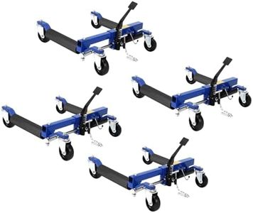 GarveeTech Car Wheel Dolly Jack Set, 6000LBS Capacity Wheel Dolly with Hydraulic Tire Jack & Twin Rollers, Heavy Duty Rollers with Foot Pedal for Tire Auto Repair Moving - Set of 4