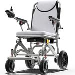Foldable Electric Wheelchair for Adults, 500W High Power Electric Wheelchair, 350LBS Capacity & Ultimate Safety Design, All-Terrain Pneumatic Tires (Ultralight 34LBS Aluminum Frame)