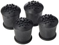 Merriway BH05584 (4 Pcs) Heavy Duty Rubber Walking Stick Ferrule Protectors Cane Tips, 25mm (1 inch) Black - Pack of 4 Pieces