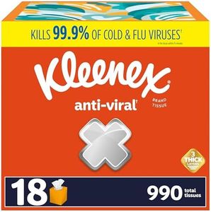 Kleenex Anti-Viral Facial Tissues, Classroom or Office Tissue, 18 Cube Boxes, 55 Tissues per Box, 3-Ply (990 Total Tissues)