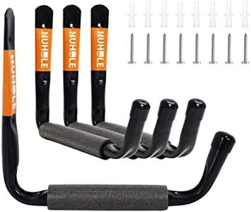 HUHOLE Heavy Duty Garage Ladder Hooks, Wall Mount Ladder Hangers with 9.8" Jumbo Arm, Utility Hooks for Bike, Folding Chair, Bulk Items