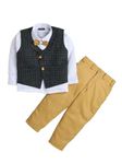 FOURFOLDS Boy's 3-Piece Suit (FC077, Mustard, 6)