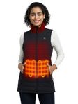 ORORO Women's Long Heated Vest with 4 Heat Zones, Heated Long Puffer Vest with Battery Pack (Charger Not Included) (Black, M)