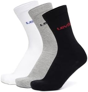 Levi's LS103 Men's Cotton Stretch Regular Half Terry Socks with Cushioned Sole (Pack of 3)