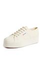 Superga Unisex-Adult 2790 Platform Sneaker, Beige Natural/Favorio, 9 Women/7.5 Men