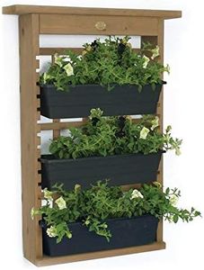 Algreen Gardenview Decorative Indoor or Outdoor Trellis with 3 Vertical Wall Hanging Planters with Drain Plugs for Flowers, Herbs, and Succulents
