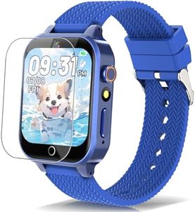 TGFBH Kids Smart Watch for Girls Age 5-12 Toys with 26 Games 2 Screen Protectors HD Touchscreen Video Camera Music Player Pedometer Learn Card Audiobook Toddler Watches Boys Birthday Gifts (Blue)