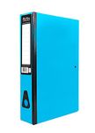 Pukka Foolscap Glossy Box Files with Document Clip & Push Lock School Work Office 70mm Spine File Organiser (Blue)