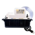 Little Giant VCMA-15ULT 115 Volt, 65 GPH, 1/50 HP Automatic Condensate Removal Pump for HVAC/Refrigeration Systems/Dehumidifiers (no safety switch) and 20-Foot Tubing, 6-Foot Cord, Black/White, 554411