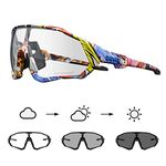 KAPVOE Photochromic Cycling Glasses Men Women Mountain Bike Sunglasses Clear MTB Bicycle Riding - Pack of 1