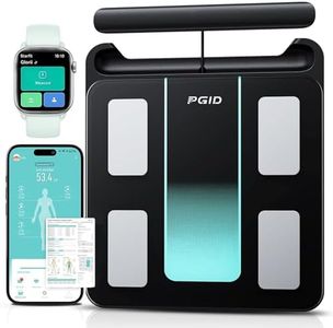 PGID Smart Scale for Body Weight,29 Body Composition Scales w BMI,Body Fat,Muscle Mass Monitors,Digital Bathroom Scales with LED Handle Display,Body Pod Scale Syncs with App for 24 Users 180KG/400Lb