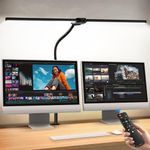 Eocean Dual-Head Desk Lamp, 1800LM 24W LED Architect Light with Remote & Button Control, 25 Lighting Modes & Clamp, CRI>95 No Flicker for Home Office Reading Gaming