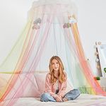 Three Cheers for Girls Make It Real Rainbow Canopy - Bedroom Decor - Perfect for Beds and Reading Corners - Gifts for Girls