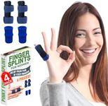 Finger Splint For Women - 2 Splints & 2 Sleeves - Brace For Broken Finger, Trigger & Mallet Finger, Arthritis & Straightening - Middle, Ring, Index, Pinky Fingers & Kids