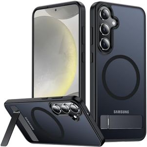 SPIDERCASE Magnetic for Samsung Galaxy S24 Plus Case, [3 Stand Ways][ Military Grade Drop Protection] with Invisible Stand Shockproof Slim Case for Samsung Galaxy S24 Plus, Black