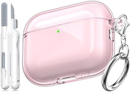 MHYALUDO for AirPods Pro 3 Clear Case 2025, Military-Grade Shockproof, Soft TPU Highly Transparent Anti-Yellowing for AirPods Pro 3 Case with Cleaning Kit & Cute Round Buckle, Clear Pink