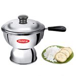 Panca Chiratta Puttu Maker with Handle Use with Pressure Cooker Puttu Kutti Puttu Steamer Silver, Make in India