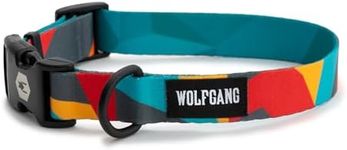 Wolfgang Adjustable Dog Collar, Heavy-Duty Training Collar for Large Dogs with Quick Release Nylon Buckle, Anti Escape Dog Collar (ShatterShapes Print, 1 inch x 18-26 inch)