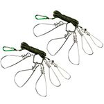BESPORTBLE Fishing Stringer Clip,2 Sets Fish Stringer with 5 Stainless Steel Snaps - Fish Lock/Holder for Kayak Hiking Outdoor Fishing
