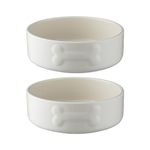 Mason Cash Colour Mix Cream Set Of 2 Dog Bowls 15cm