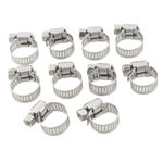 uxcell Adjustable Stainless Steel Hose Clamp (10 Piece), 9-16mm