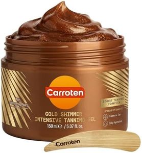 Carroten Gold Shimmer Intensive Tanning Gel | Browning Tan Accelerator | Non-Greasy, Water-Resistant with Carrot and Coconut Oil | Vitamin A & E For Moisture & Hydration | Made in Greece | 5 Fl Oz