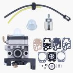 Haishine Carburetor Kit for Honda GX35 GX25 FG110 HHT35 HHT35S 16100-Z0Z-034 Engines, Compatible with UMS425 UMK425 with Carb Repair Kit/Fuel Line/Primer Bulb/Fuel Filter Parts