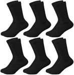 Kids Crew Socks Boys Cushioned Athletic Socks Girls Cotton Dress Socks Thick Sports School Uniform Youth 6 Pairs, 6 Pairs, Black, Medium